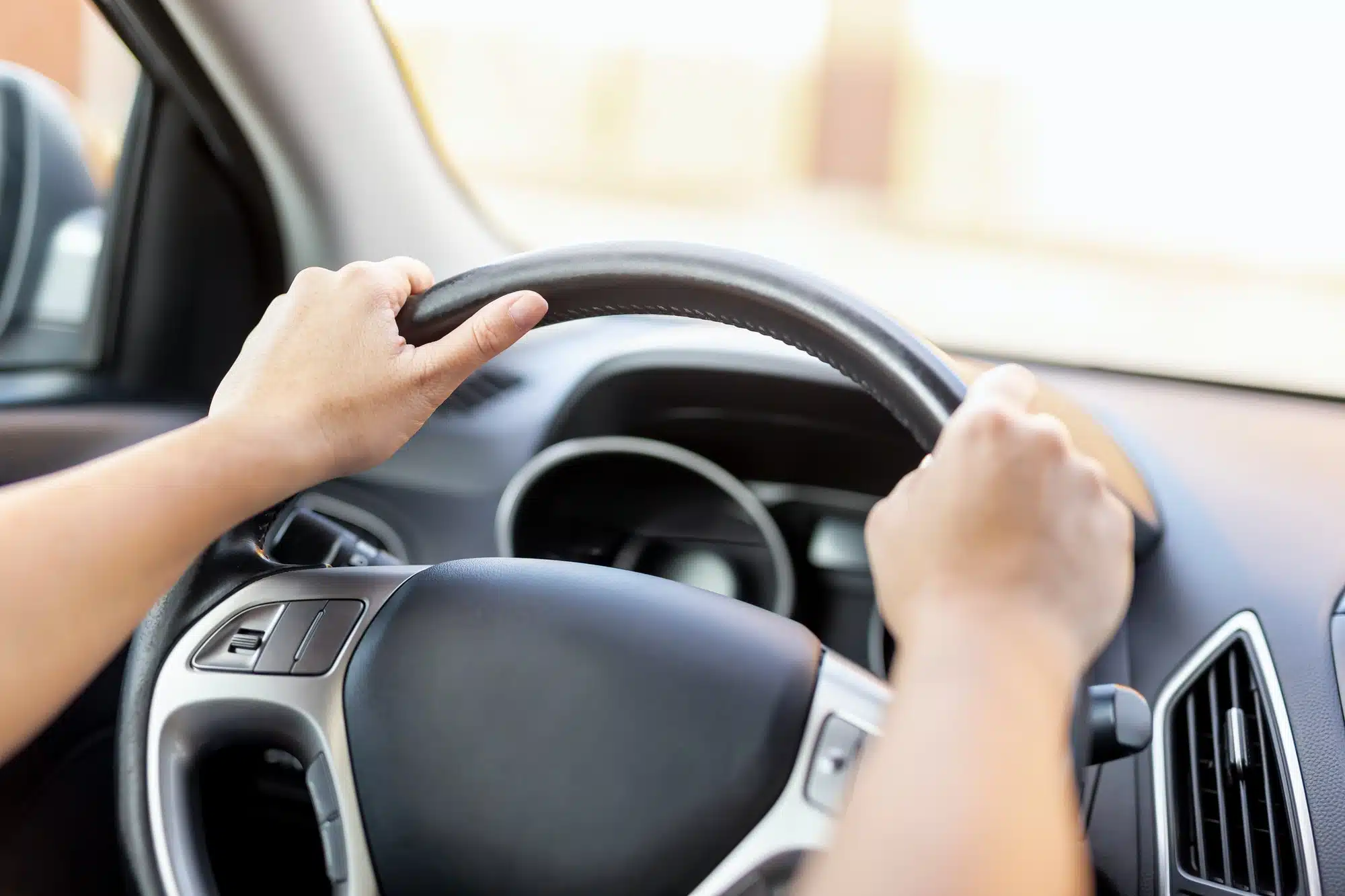 Woman driving a car